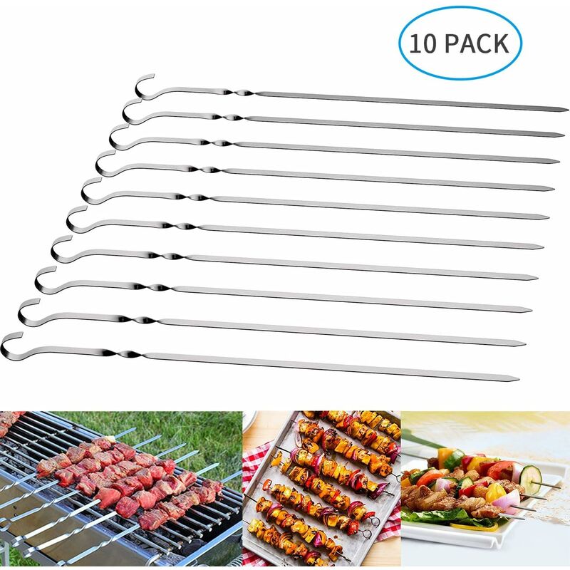 pinchos de carne de acero inoxidable para asar, pinchos de metal cuenco de 38 cm - paquete de 10 - Litzee
pinchos de carne de acero inoxidable para asar, pinchos de metal cuenco de 38 cm - paquete de 10 - Litzee