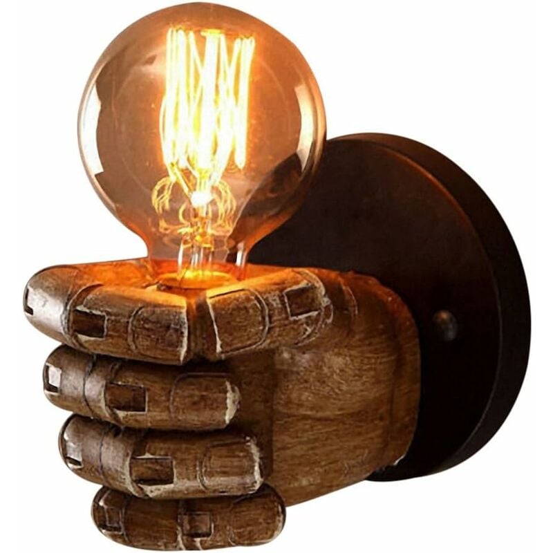 Litzee - Retro mano derecha puño resina lámpara de pared ático industrial viento decoración lámpara de pared antigua interfaz de tornillo E27, mano
Litzee - Retro mano derecha puño resina lámpara de pared ático industrial viento decoración lámpara de pared antigua interfaz de tornillo E27, mano