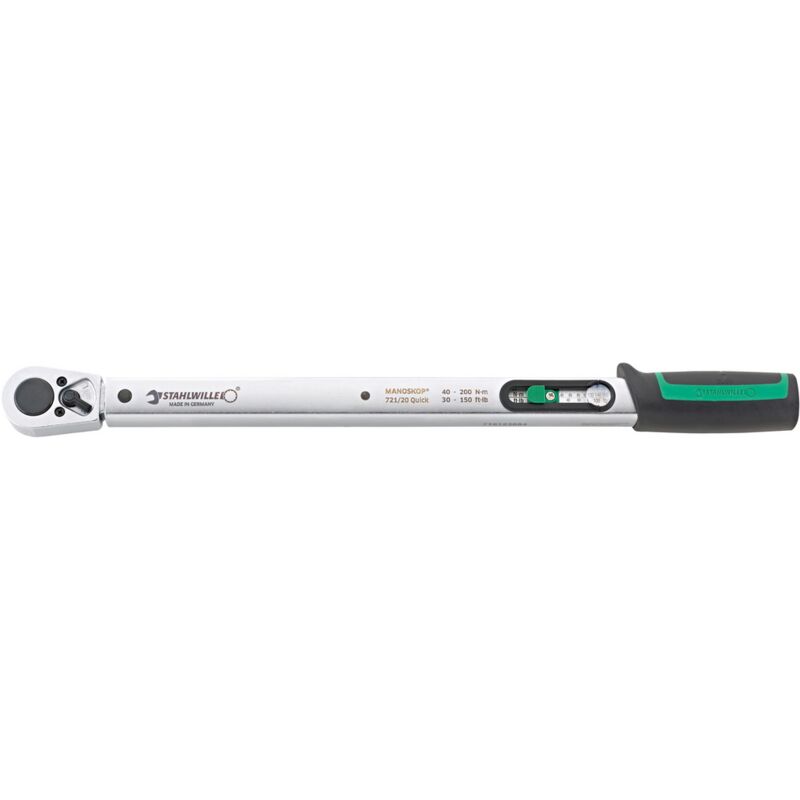 STAHLWILLE 721 Llave dinamométrica rápida estándar MANOSKOP® con tamao de carraca incorporado. 20 40-200 Nm Afuera
STAHLWILLE 721 Llave dinamométrica rápida estándar MANOSKOP® con tamao de carraca incorporado. 20 40-200 Nm Afuera