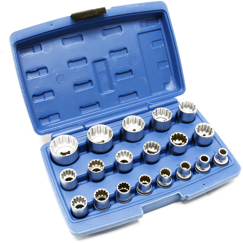Llaves de vaso Set 19 piezas Accionamiento ½' (12,7mm) Casquillos uso universal Maletín almacenaje
Llaves de vaso Set 19 piezas Accionamiento ½' (12,7mm) Casquillos uso universal Maletín almacenaje