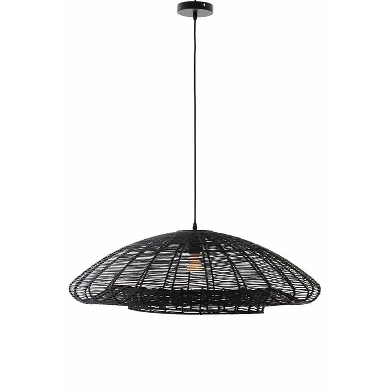 Lámpara colgante ALBA BLACK de cuerda de papel natural con soporte eléctrico E27 de 80 cm de diámetro 
Lámpara colgante ALBA BLACK de cuerda de papel natural con soporte eléctrico E27 de 80 cm de diámetro