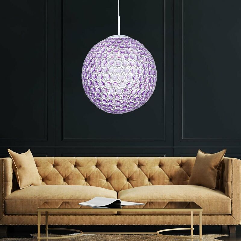 Lámpara colgante de techo, focos de bola de cristal, accesorio de iluminación para sala de estar, púrpura
Lámpara colgante de techo, focos de bola de cristal, accesorio de iluminación para sala de estar, púrpura