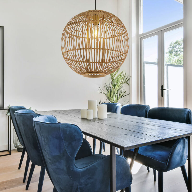 Lámpara colgante Lámpara de techo Comedor Lámpara colgante de malla de bambú en forma esférica, colores bambú natural, 1x E27, FxH 40x155 cm
Lámpara colgante Lámpara de techo Comedor Lámpara colgante de malla de bambú en forma esférica, colores bambú natural, 1x E27, FxH 40x155 cm