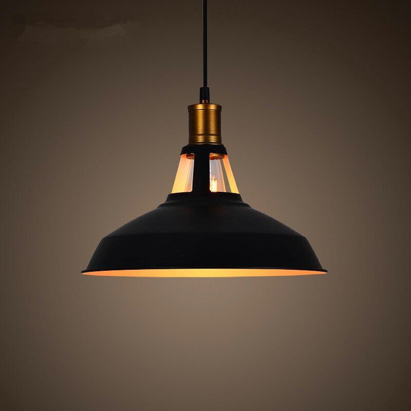 Lámpara colgantes de techo industrial retro, portalámparas clásico rústico E27 pantalla de metal negro - Negro por fuera y blanco por dentro
Lámpara colgantes de techo industrial retro, portalámparas clásico rústico E27 pantalla de metal negro - Negro por fuera y blanco por dentro