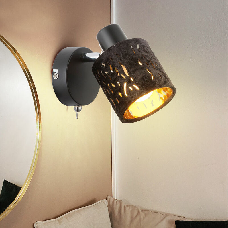 Lámpara de pared de diseño terciopelo negro decoración de la sala de estar perforado luminoso dorado ajustable
Lámpara de pared de diseño terciopelo negro decoración de la sala de estar perforado luminoso dorado ajustable