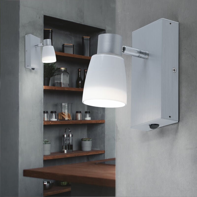 Lámpara de pared lámpara de dormitorio plateada lámpara de pared lámpara de punto de vidrio ajustable, color aluminio opal brillante, 1x GU10, L x An
Lámpara de pared lámpara de dormitorio plateada lámpara de pared lámpara de punto de vidrio ajustable, color aluminio opal brillante, 1x GU10, L x An