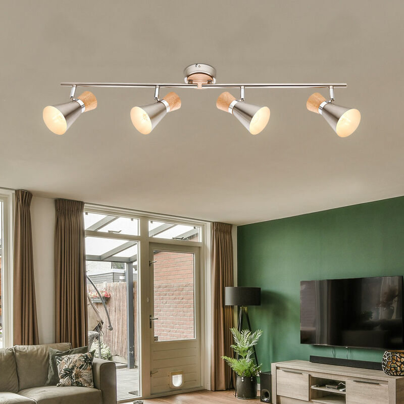 Lámpara de techo de cromo, foco de haz, sala de trabajo, foco de madera, luz ajustable
Lámpara de techo de cromo, foco de haz, sala de trabajo, foco de madera, luz ajustable