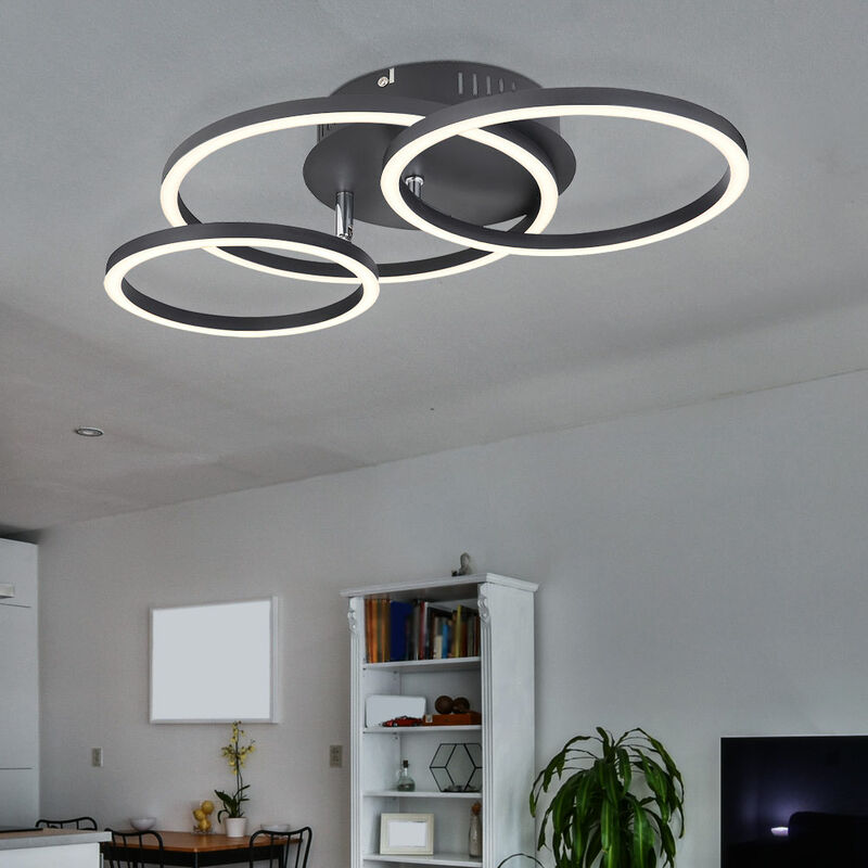 Lámpara de techo LED, anillos móviles, lámpara de salón, lámpara de techo, lámpara de comedor, metal plástico, negro -matt, 1100 lúmenes 3000 kelvin,
Lámpara de techo LED, anillos móviles, lámpara de salón, lámpara de techo, lámpara de comedor, metal plástico, negro -matt, 1100 lúmenes 3000 kelvin,