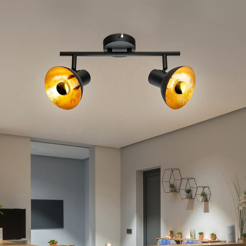 Lámpara de techo Lámpara puntual Spot bar Lámpara de techo para salón, focos móviles, metal negro dorado, 2x LED 4 vatios 280 lúmenes blanco cálido,
Lámpara de techo Lámpara puntual Spot bar Lámpara de techo para salón, focos móviles, metal negro dorado, 2x LED 4 vatios 280 lúmenes blanco cálido,