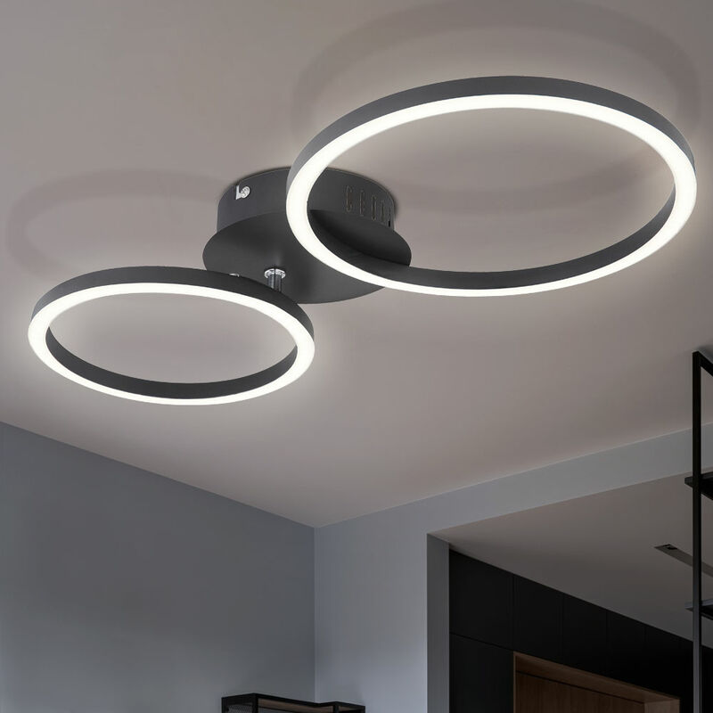 Lámpara de techo Ring Design Lámpara de techo lámpara de salón negra, fabricada en metal, 1x LED 24W 900Lm blanco cálido, L x An x Al 49x25x7,2 cm
Lámpara de techo Ring Design Lámpara de techo lámpara de salón negra, fabricada en metal, 1x LED 24W 900Lm blanco cálido, L x An x Al 49x25x7,2 cm