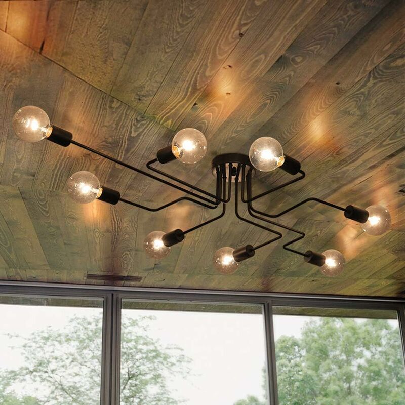 Lámparas de techo modernas con luces negras 8 E27 para sala de estar, dormitorio, restaurante, cafetería (sin bombillas)
Lámparas de techo modernas con luces negras 8 E27 para sala de estar, dormitorio, restaurante, cafetería (sin bombillas)