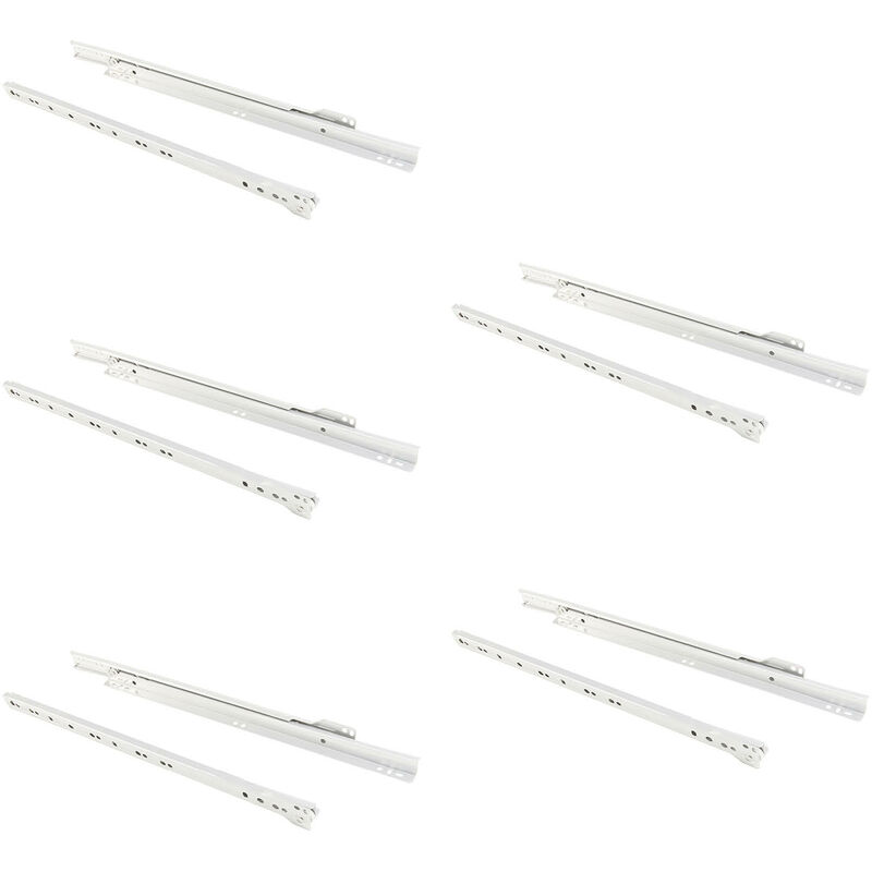 Juego de guías de ruedas para cajones, cierre con caída, 400 mm, extracción parcial, Blanco, 5 ud. - Pintado blanco - Emuca
Juego de guías de ruedas para cajones, cierre con caída, 400 mm, extracción parcial, Blanco, 5 ud. - Pintado blanco - Emuca