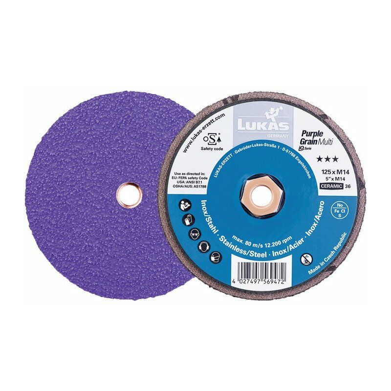Disco de lijado compacto Purple Grain Multi D115mm K.36 ger.CO M14 (Por 10) - Lukas
Disco de lijado compacto Purple Grain Multi D115mm K.36 ger.CO M14 (Por 10) - Lukas