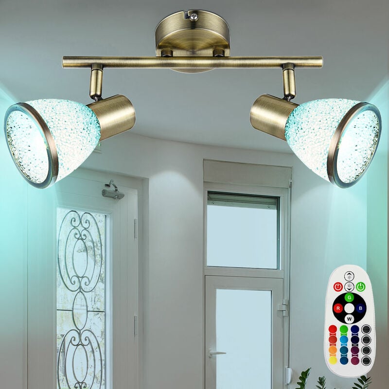 Foco de techo ajustable de latón antiguo con control remoto, lámpara de punto regulable en un juego que incluye bombillas LED RGB
Foco de techo ajustable de latón antiguo con control remoto, lámpara de punto regulable en un juego que incluye bombillas LED RGB