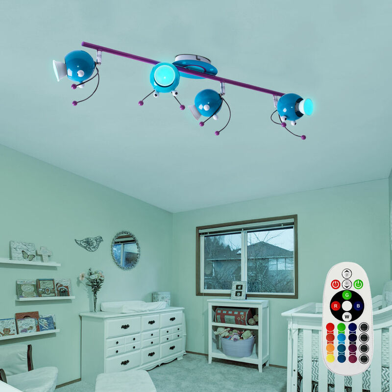 Lámpara de techo para habitación infantil con focos regulables, mando a distancia, regulable en un set que incluye bombillas LED RGB
Lámpara de techo para habitación infantil con focos regulables, mando a distancia, regulable en un set que incluye bombillas LED RGB