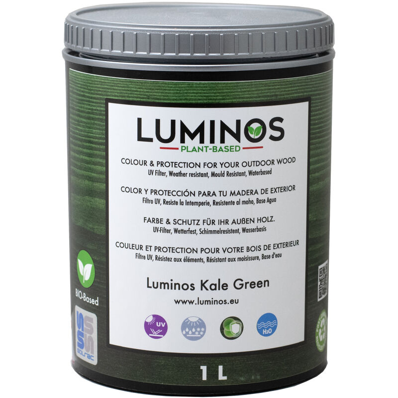 LUM1106 - KALE Lasur al Agua Protector Madera Exterior Color Verde Kale. 1L - Luminos
LUM1106 - KALE Lasur al Agua Protector Madera Exterior Color Verde Kale. 1L - Luminos
