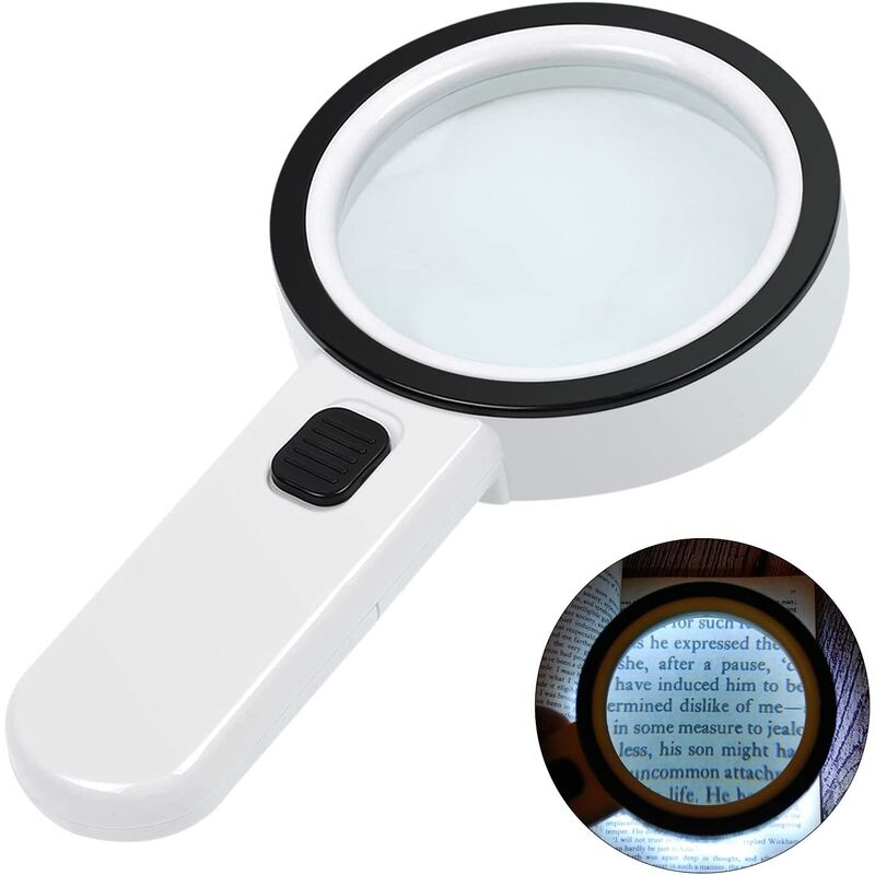 Lupa de lectura iluminada, lupa de 30 aumentos con 12 luces LED, lupa de mano, lupa de lectura iluminada para lectura, joyería, personas mayores,
Lupa de lectura iluminada, lupa de 30 aumentos con 12 luces LED, lupa de mano, lupa de lectura iluminada para lectura, joyería, personas mayores,