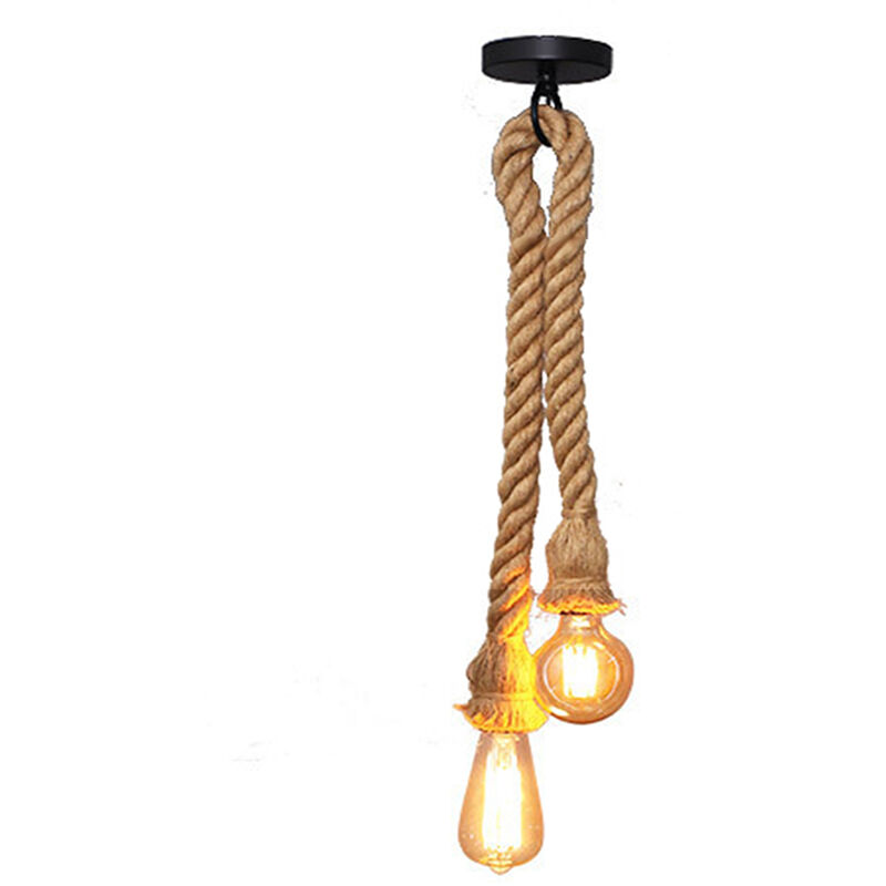 Lustre Retro Vintage Colgante de Luz Cuerda de Cáñamo (100CM) Lámpara de Techo Industrial E27 Lámpara Colgante Antigua de Doble Cabeza para Comedor
Lustre Retro Vintage Colgante de Luz Cuerda de Cáñamo (100CM) Lámpara de Techo Industrial E27 Lámpara Colgante Antigua de Doble Cabeza para Comedor