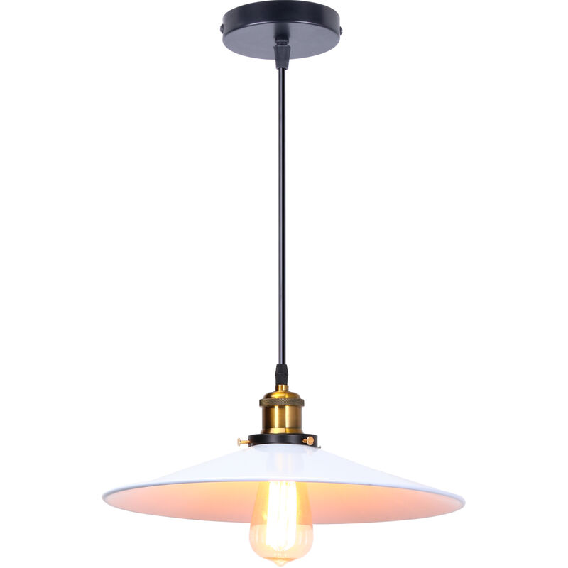 Lámparas de Colgar Antigua Ø36CM Colgante de Luz Industrial Sencillo Blanco Lámparas de Colgar Retro Lámpara de Techo Vintage Pantalla de Lámpara de
Lámparas de Colgar Antigua Ø36CM Colgante de Luz Industrial Sencillo Blanco Lámparas de Colgar Retro Lámpara de Techo Vintage Pantalla de Lámpara de
