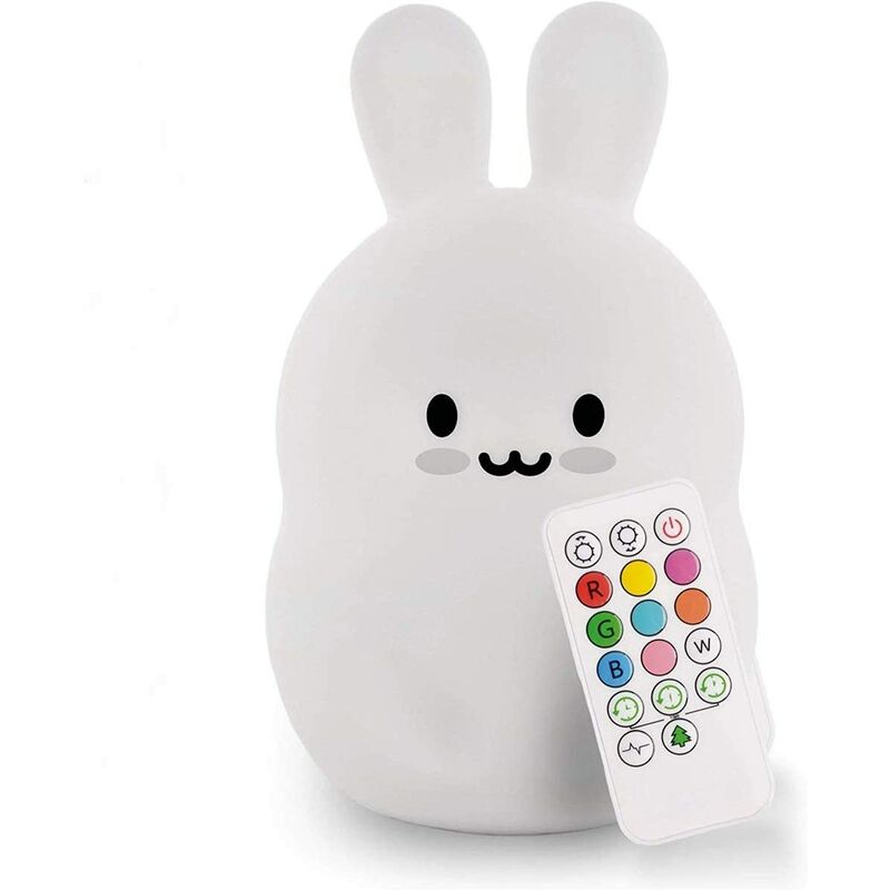 Abcrital - Luz de noche para niños, Lámpara de noche de silicona LED de conejo / Lámpara de guardería / Luz de noche recargable - Brillo y color
Abcrital - Luz de noche para niños, Lámpara de noche de silicona LED de conejo / Lámpara de guardería / Luz de noche recargable - Brillo y color