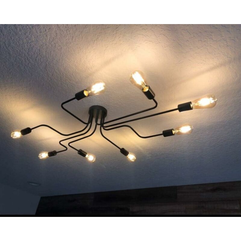 Lámparas de Techo Personalidad Creativa Retro Araña Lámpara de Techo Industrial Lámparas de Colgar Vintage 8Xe27 Negro
Lámparas de Techo Personalidad Creativa Retro Araña Lámpara de Techo Industrial Lámparas de Colgar Vintage 8Xe27 Negro