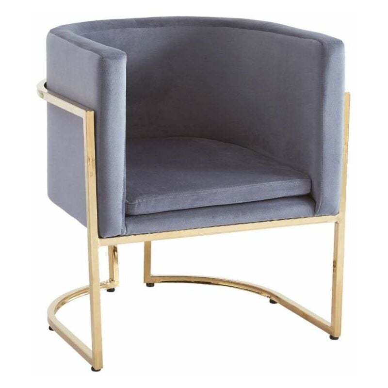 Sillon Tapizado Glam Gris Velvet Ancho: X Largo: X Alto:
