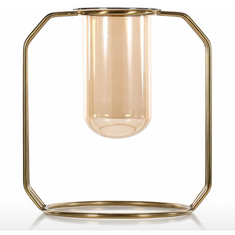 Tooarts - Maceta geometrica Adorno de metal Florero de interior al aire libre Tubo de vidrio Adorno de moda Centro de mesa decorativo para el hogar o
Tooarts - Maceta geometrica Adorno de metal Florero de interior al aire libre Tubo de vidrio Adorno de moda Centro de mesa decorativo para el hogar o