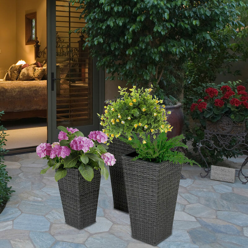 Maceta, maceta, maceta, jardinera con macetas interiores, cestería gris oscuro, aspecto de ratán, juego de 3
Maceta, maceta, maceta, jardinera con macetas interiores, cestería gris oscuro, aspecto de ratán, juego de 3
