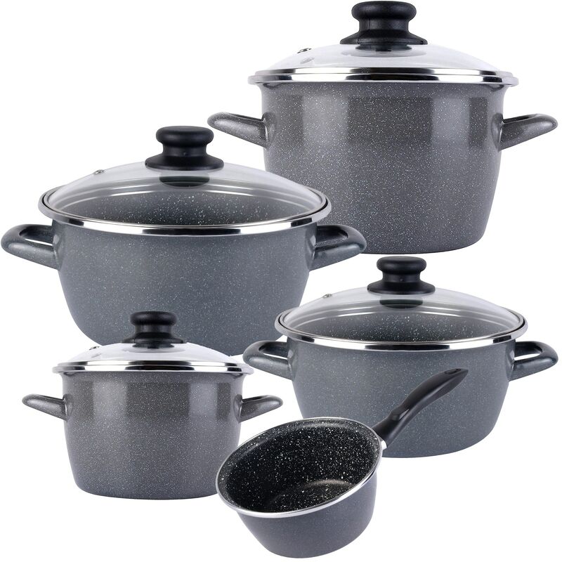 Magefesa K2 GRANSASSO batería de cocina: Cazo Ø16, Cacerolas con tapa Ø20 y 24, y Ollas con tapa Ø16 y 24 cms, en acero esmaltado vitrificado, en
Magefesa K2 GRANSASSO batería de cocina: Cazo Ø16, Cacerolas con tapa Ø20 y 24, y Ollas con tapa Ø16 y 24 cms, en acero esmaltado vitrificado, en