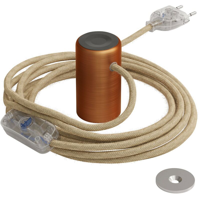 Creative Cables - Magnetico®-Plug Elegant, portalámparas magnético listo para usar | Cobre satinado - Cobre satinado
Creative Cables - Magnetico®-Plug Elegant, portalámparas magnético listo para usar | Cobre satinado - Cobre satinado