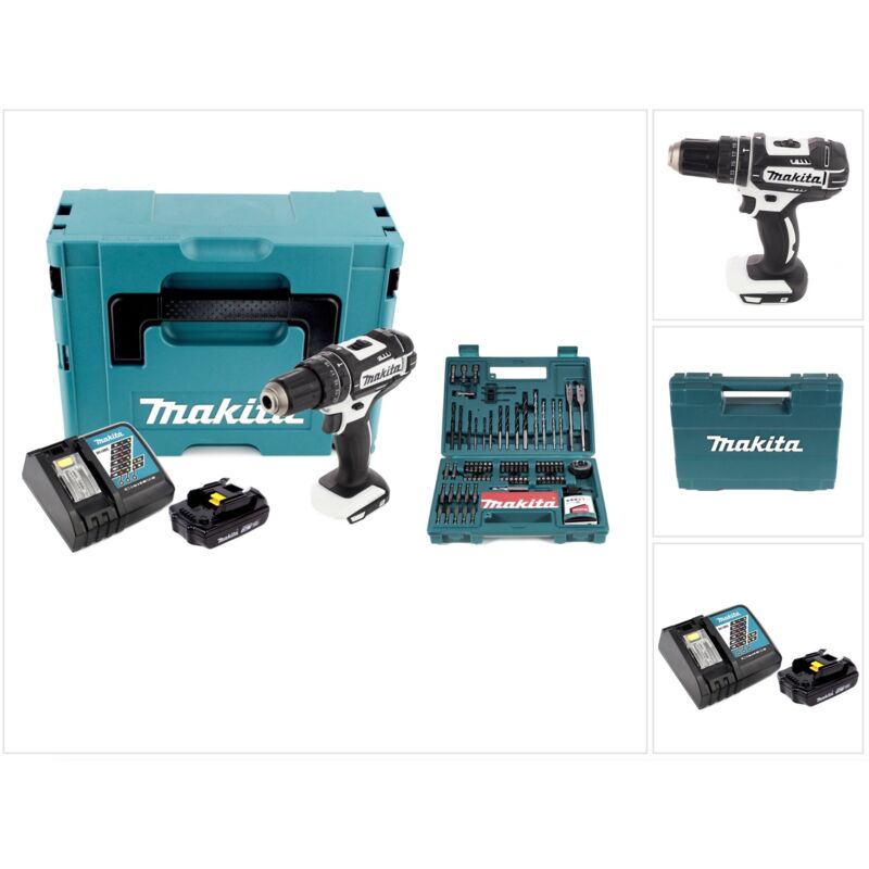 DHP 482 RF1J W Taladro combinado de impacto inalámbrico 18 V color blanco en maletín Makpac 2 + 1x Batería BL1830 3,0 Ah + Cargador DC 18 RC + Juego
DHP 482 RF1J W Taladro combinado de impacto inalámbrico 18 V color blanco en maletín Makpac 2 + 1x Batería BL1830 3,0 Ah + Cargador DC 18 RC + Juego