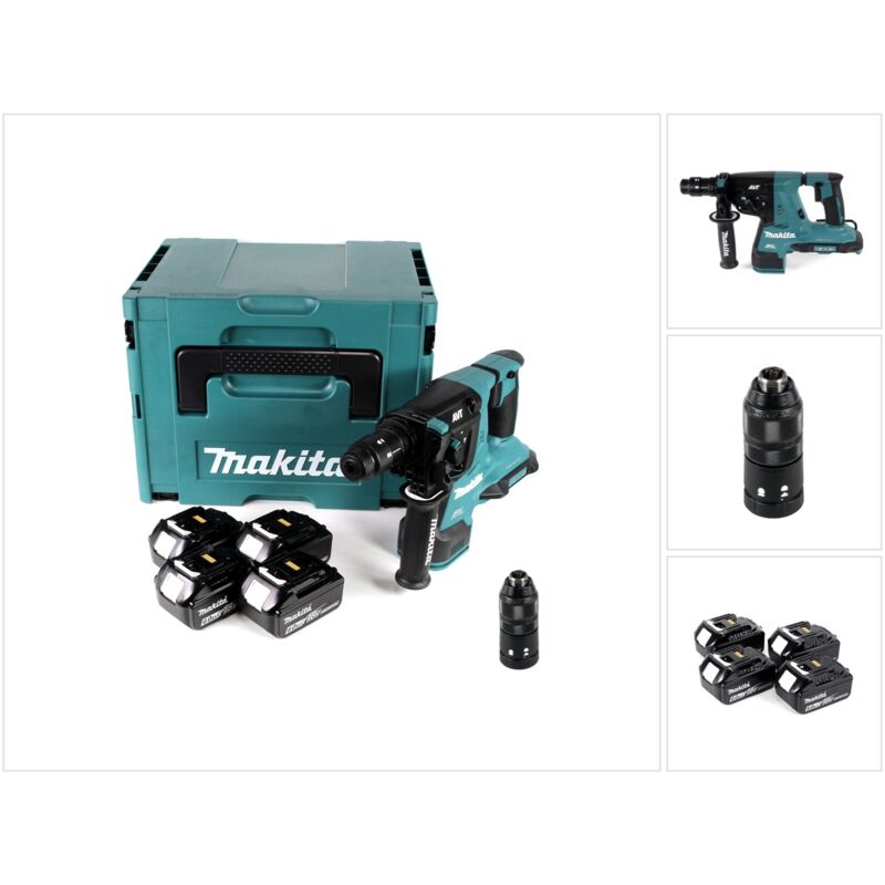 DHR 281 G4J Martillo a batería 2x18V / SDS-Plus en Makpac 3 + 4x Batería BL1860 6,0 Ah - Sin cargador incluido - Makita
DHR 281 G4J Martillo a batería 2x18V / SDS-Plus en Makpac 3 + 4x Batería BL1860 6,0 Ah - Sin cargador incluido - Makita