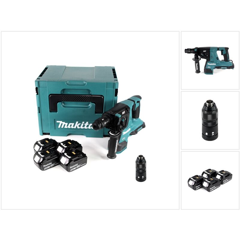 Makita DHR 281 T4J Martillo a batería 2x18V / SDS-Plus en Makpac 3 + 4x Batería BL1850 5,0 Ah - Sin cargador incluido
Makita DHR 281 T4J Martillo a batería 2x18V / SDS-Plus en Makpac 3 + 4x Batería BL1850 5,0 Ah - Sin cargador incluido