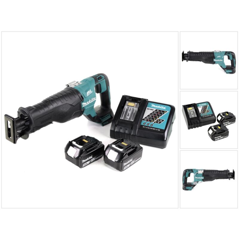 Makita DJR 187 RT Sierra de sable a batería 18V + 2x Batería BL1850 5,0 Ah + Cargador DC 18 RC - Sin maletín incluido
Makita DJR 187 RT Sierra de sable a batería 18V + 2x Batería BL1850 5,0 Ah + Cargador DC 18 RC - Sin maletín incluido