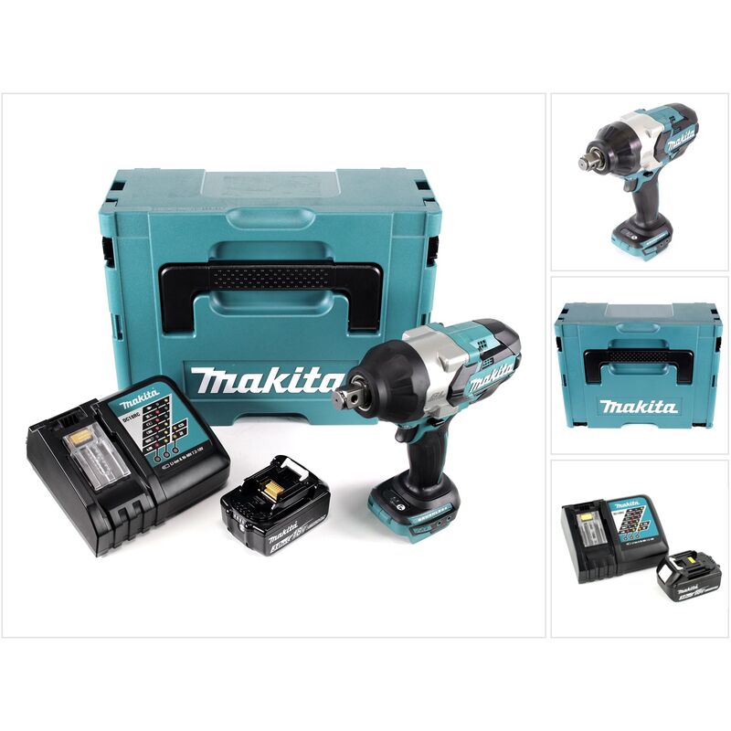 Makita - DTW 1001 RF1J Llave de impacto a batería 18 V en Makpac 2 + 1x Batería BL 1830 3,0 Ah + Cargador DC 18 RC
Makita - DTW 1001 RF1J Llave de impacto a batería 18 V en Makpac 2 + 1x Batería BL 1830 3,0 Ah + Cargador DC 18 RC