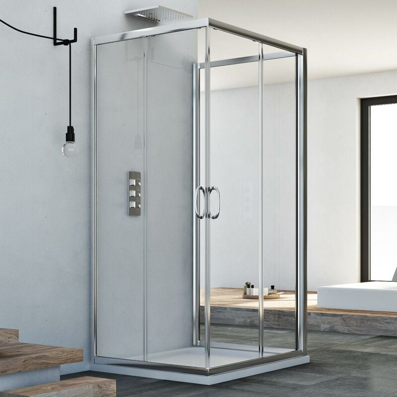 Mampara de ducha 3 lados vidrio transparente h 185 mod. Junior Trio 80x72x80 cm rectangular
Mampara de ducha 3 lados vidrio transparente h 185 mod. Junior Trio 80x72x80 cm rectangular