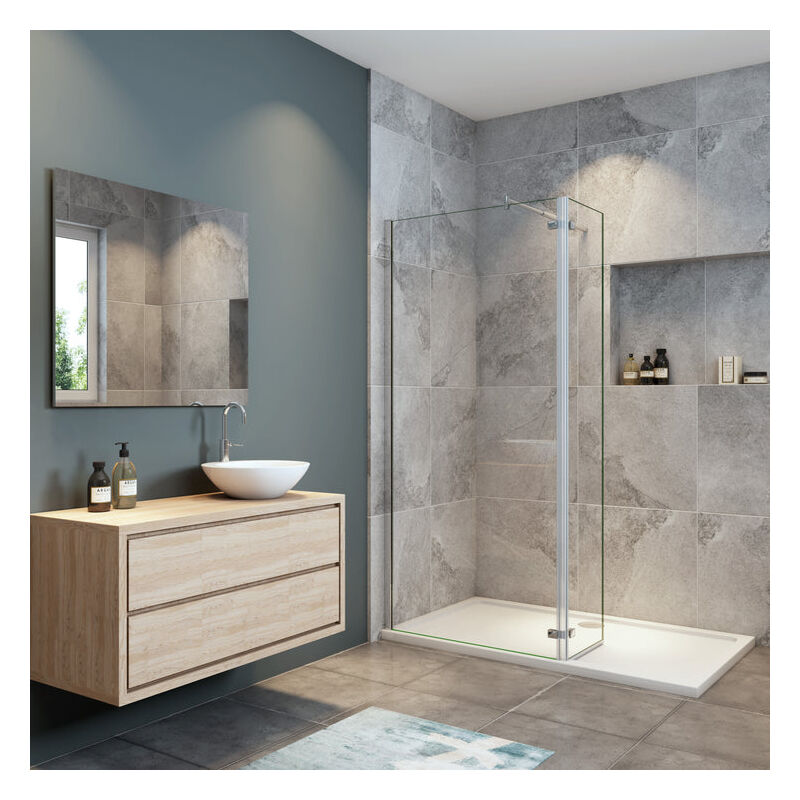 Mampara de Ducha 8mm Frontal Panal Fijo 100 cm con Panel Abatible de 40 CM y barra de soporte 90cm vidrio antical de 8 mm, 100x40x200 CM
Mampara de Ducha 8mm Frontal Panal Fijo 100 cm con Panel Abatible de 40 CM y barra de soporte 90cm vidrio antical de 8 mm, 100x40x200 CM