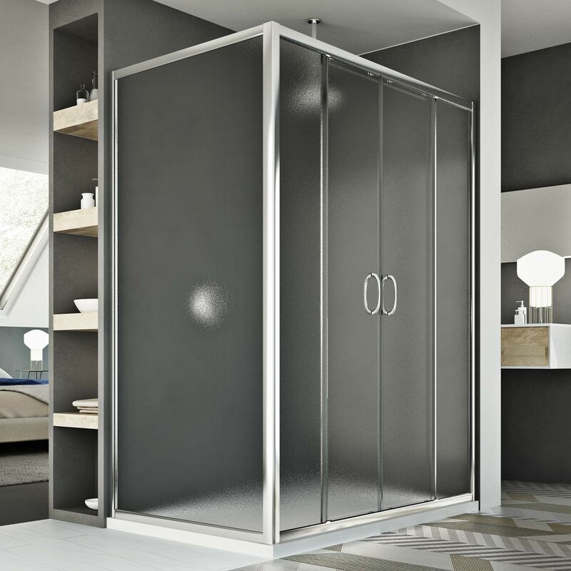 Mampara de ducha corredera rectangular vidrio impreso h 185 mod. Replay Duo 2 Hojas 80x120 cm
Mampara de ducha corredera rectangular vidrio impreso h 185 mod. Replay Duo 2 Hojas 80x120 cm