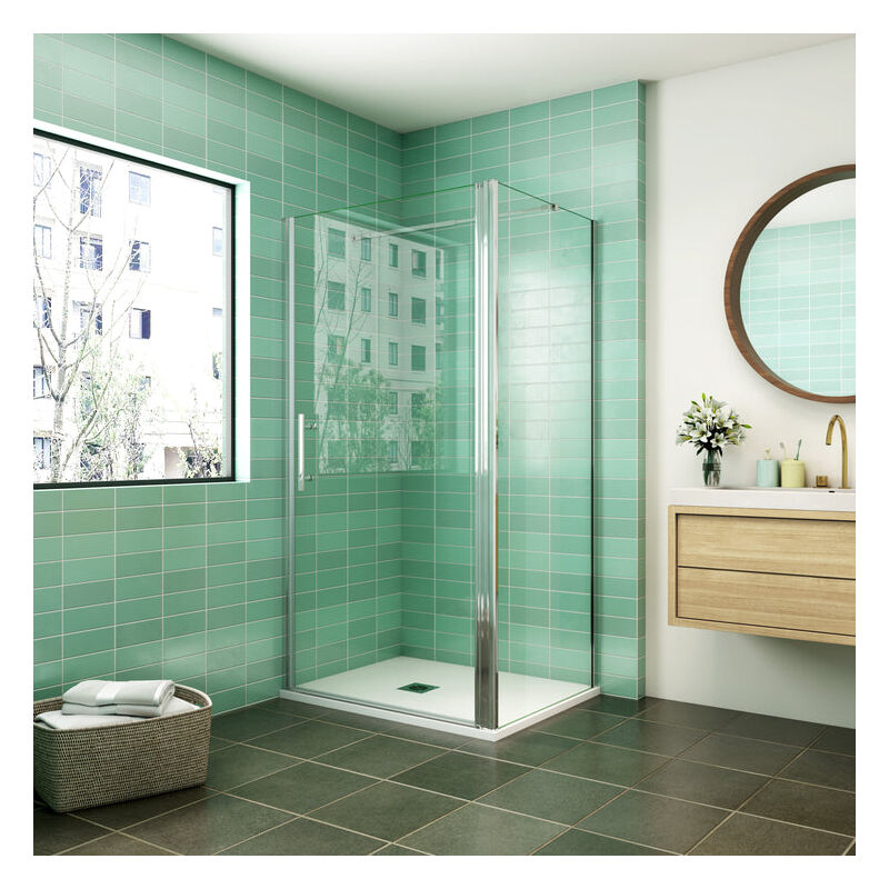 Mamparas Puerta Giratoria + Panel Fijo 6mm Pantalla de Ducha para Baño 80x90x195cm
Mamparas Puerta Giratoria + Panel Fijo 6mm Pantalla de Ducha para Baño 80x90x195cm