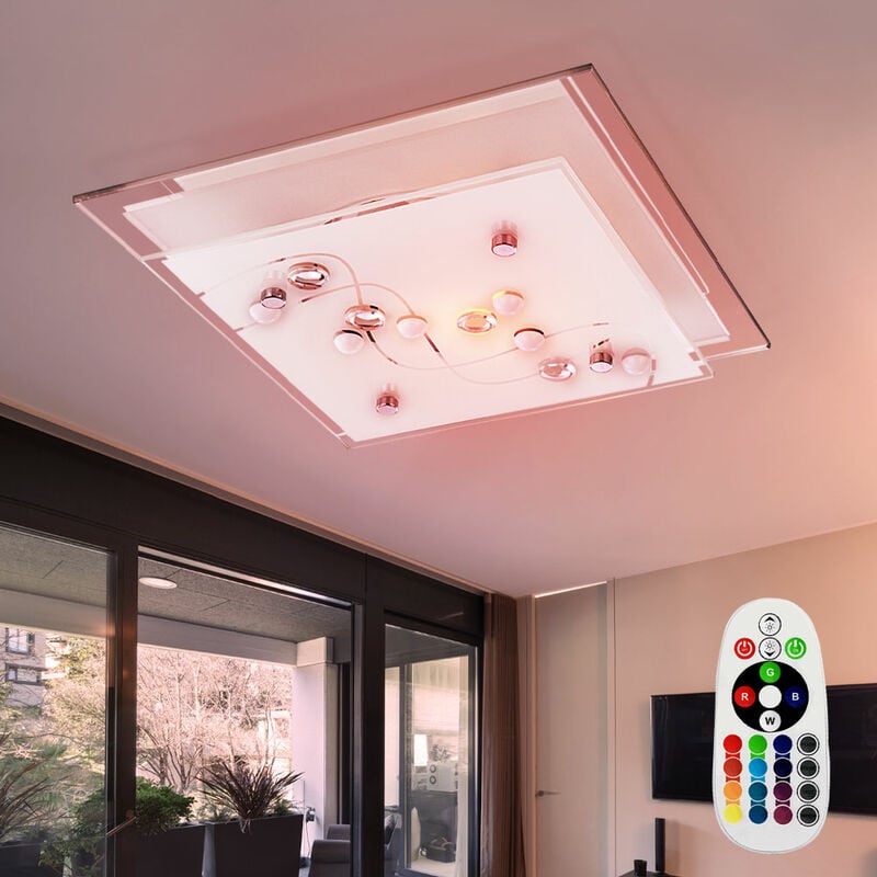 Luz de techo LED RGB de 3,5 vatios, cambiador de color, atenuador de control remoto, vidrio cromado
Luz de techo LED RGB de 3,5 vatios, cambiador de color, atenuador de control remoto, vidrio cromado