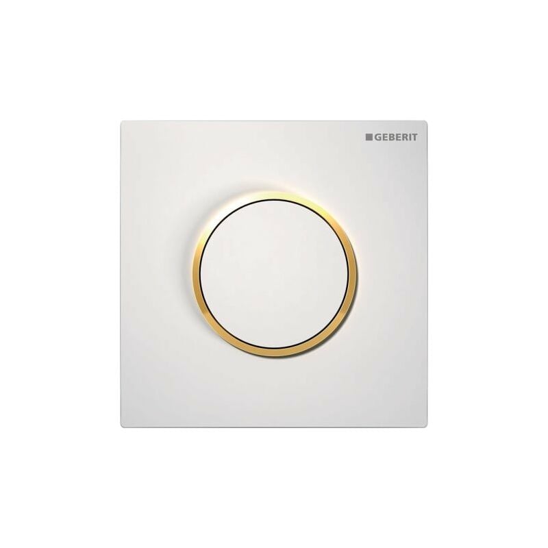 Mando para urinario Geberit con desagüe neumático, placa de accionamiento tipo 10, color: blanco / chapado en oro - 116.015.KK.1
Mando para urinario Geberit con desagüe neumático, placa de accionamiento tipo 10, color: blanco / chapado en oro - 116.015.KK.1