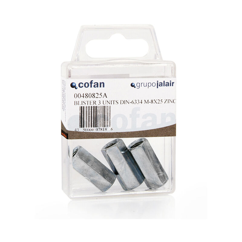 Manguitos Hexagonales, Unión Varillas Roscadas DIN 6334 Blister Estandar Medida:6 x 30 10 Cajas de 4 unidades
Manguitos Hexagonales, Unión Varillas Roscadas DIN 6334 Blister Estandar Medida:6 x 30 10 Cajas de 4 unidades