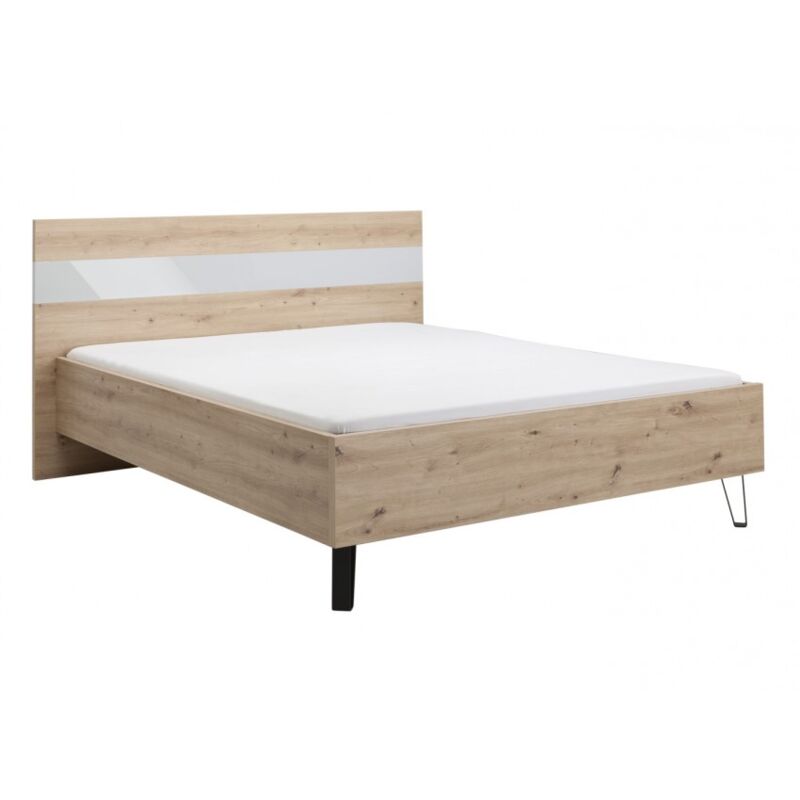 Marco de cama doble 207x184 cm en roble claro con inserción lacada en el cabecero | roble y gris
Marco de cama doble 207x184 cm en roble claro con inserción lacada en el cabecero | roble y gris