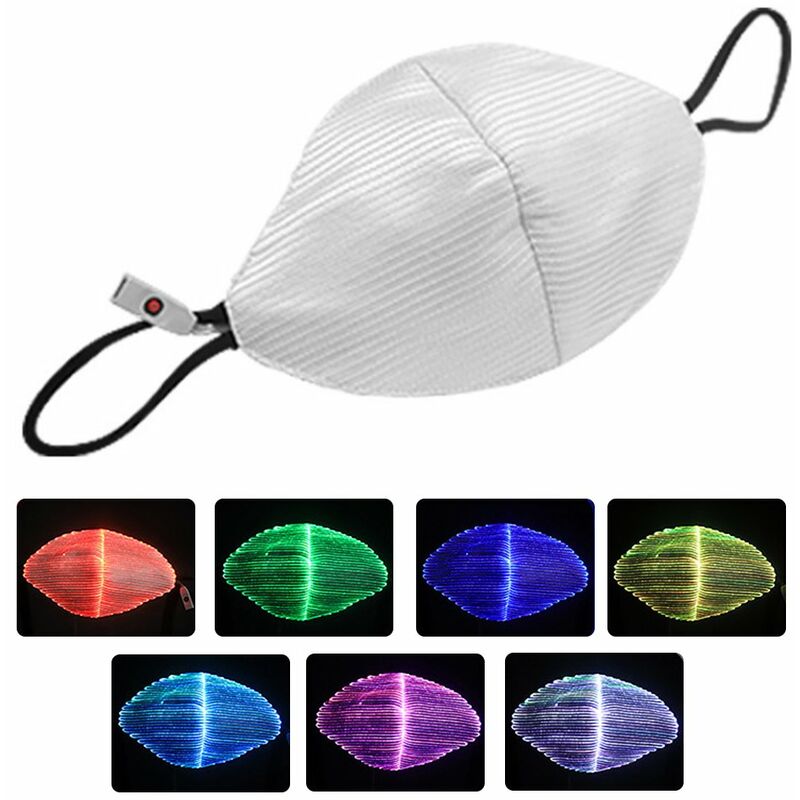 Mascara luminosa LED 7 colores 4 modos USB recargable ajustable cubierta facial Correa transpirable a prueba de polvo Mascaras brillantes Cubiertas
Mascara luminosa LED 7 colores 4 modos USB recargable ajustable cubierta facial Correa transpirable a prueba de polvo Mascaras brillantes Cubiertas