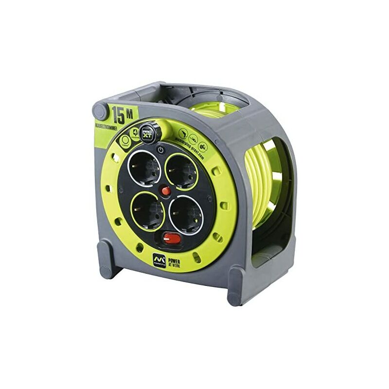Pro-XT - Extensión eléctrica con carrete de cable y toma múltiple x4, 15m - Masterplug
Pro-XT - Extensión eléctrica con carrete de cable y toma múltiple x4, 15m - Masterplug