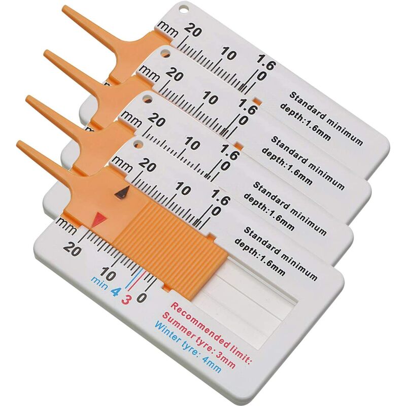 Medidor de profundidad de la banda de rodadura, rango de medición de la profundidad de la banda de rodadura de 0-20 mm, 4 piezas
Medidor de profundidad de la banda de rodadura, rango de medición de la profundidad de la banda de rodadura de 0-20 mm, 4 piezas