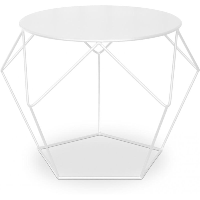 Mesa auxiliar Diamond Blanco Acero, Metal