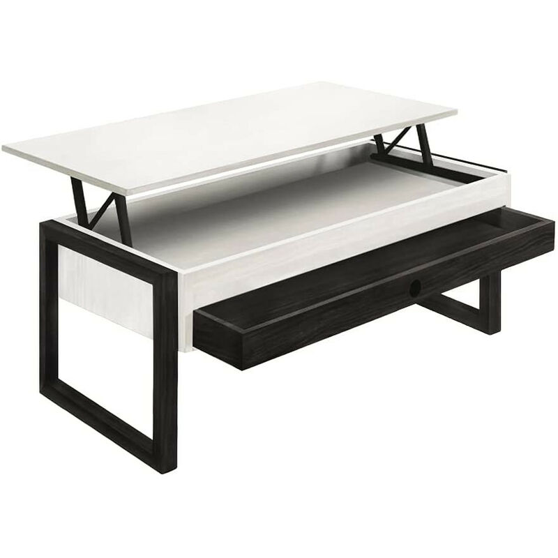 Mesa Centro Elevable Cajon Deslizante Madera Maciza Color Blanco y Negro, Pata Cuadrada
Mesa Centro Elevable Cajon Deslizante Madera Maciza Color Blanco y Negro, Pata Cuadrada