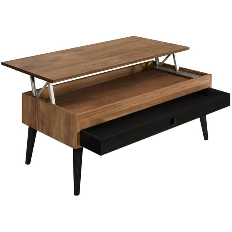 Mesa Centro Elevable Cajon Deslizante Madera Maciza Color Encerado y Negro, Pata Conica
Mesa Centro Elevable Cajon Deslizante Madera Maciza Color Encerado y Negro, Pata Conica