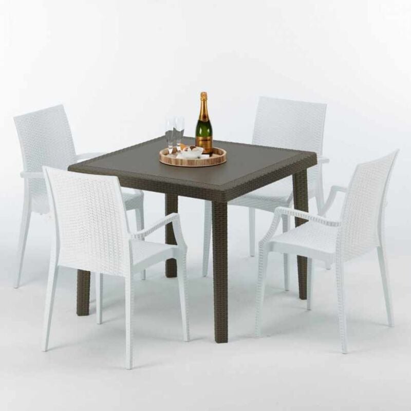 Mesa Cuadrada Marrón 90x90 cm y 4 Sillas De Colores Brown Passion | Bistrot Arm blanco
Mesa Cuadrada Marrón 90x90 cm y 4 Sillas De Colores Brown Passion | Bistrot Arm blanco